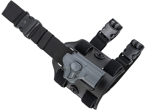 EMG Matrix Hardshell Adjustable Holster for SAI BLU Series Pistols (Color: Grey / Drop Leg Attachment)