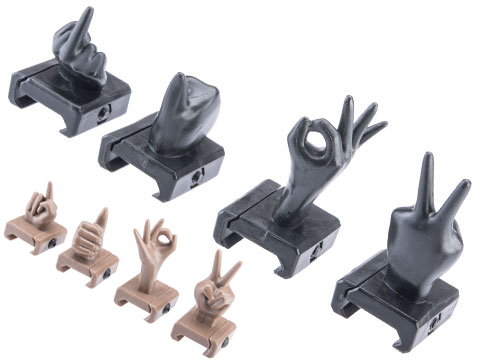 Matrix Finger Front and Rear Back Up Iron Sight Set (Color: Tan)