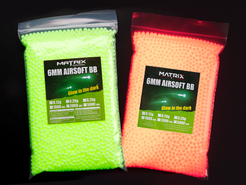 Matrix Match Grade 6mm Glow-in-the-Dark Airsoft Tracer BB (Model: 0.25g Green / 2000rds)