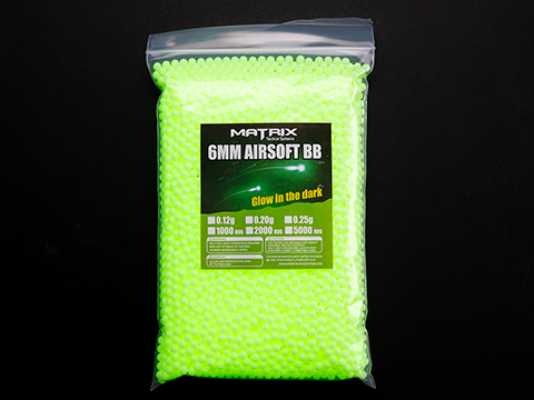 Matrix Match Grade 6mm Glow-in-the-Dark Airsoft Tracer BB (Model: 0.20g Green / 5000rds)