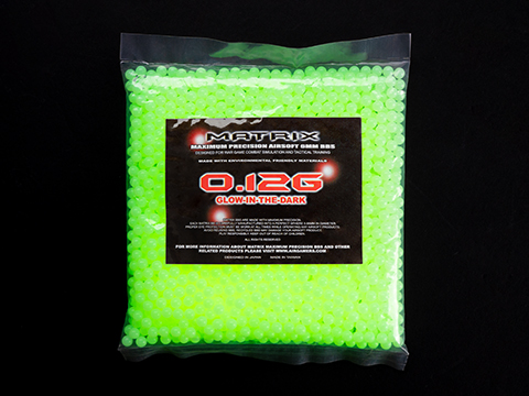 Matrix Match Grade 6mm Glow-in-the-Dark Airsoft Tracer BB (Model: 0.12g Green / 2000rds)