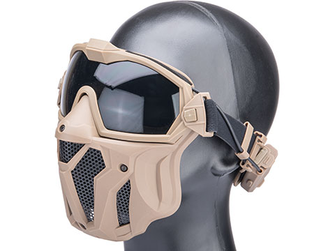 Matrix Tactical Anti Fog Goggle w/ Fan and Lower Face Mask (Color: Tan)