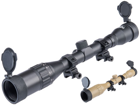 Matrix 4x32 AO & Mil-Dot Reticle Range Estimating Rifle Scope w/ Scope Rings (Color: Black)