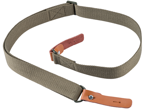Matrix Eastern Block Style Canvas and Leather Two Point Sling (Color: OD Green)