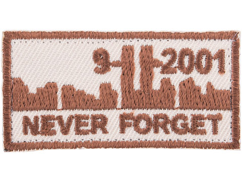 Matrix Never Forget 911 Hook and Loop Patch (Color: Tan)