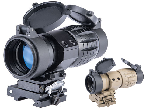 Avengers 4x FXD Magnifier w/ Adjustable Flip-To-Side QD Mount (Color: Black)