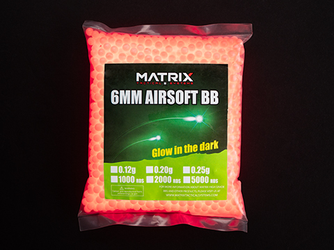 Matrix Match Grade 6mm Glow-in-the-Dark Airsoft Tracer BB (Model: 0.20g Red / 1000rds)