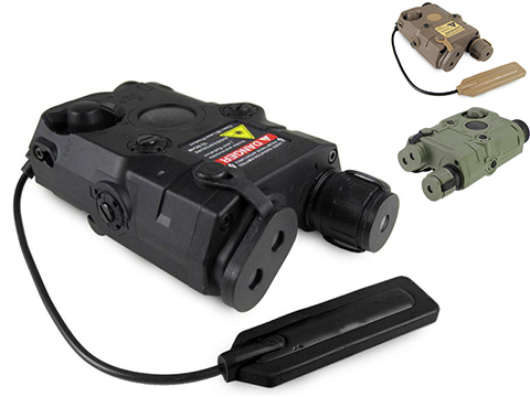 Matrix PEQ-15 Type Laser / Flashlight Combo w/ Remote Pressure Switch - Red Laser (Color: Dark Earth)