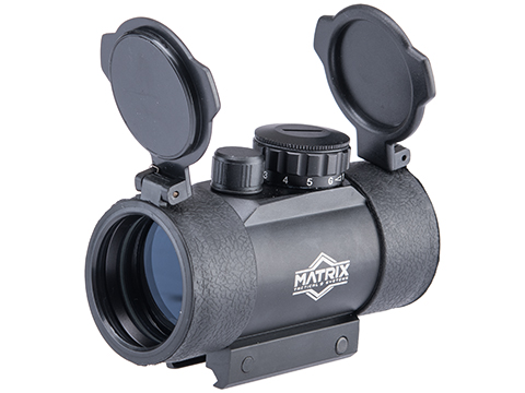 Matrix 1x40 Military Style Illuminated Red / Green Dot Sight Scope w/ QD Weaver Base & Flip-Up Lens Caps