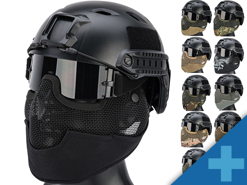 Topbuti Airsoft Mask Black Foldable Tactical Airsoft Mesh Mask with Ear  Protection Half Face Lower Mask for Youth Adults Men Women