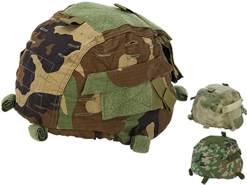 Matrix Gen II Style Combat Helmet Cover for MICH-2000 Protective Combat Helmet Series (Color: Woodland)