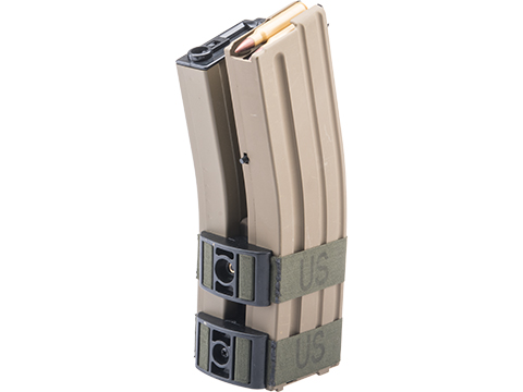 Matrix Electric Auto Winding Dual Mag for M4 M16 Series Airsoft AEG (Model: 1300 Round / Button / Tan)