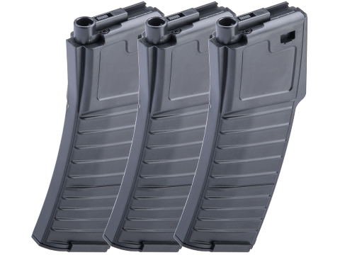 Matrix Polymer PDW-Type Magazine for PDW and M4 / M16 Airsoft AEG Rifles (Model: 300rd Hi-Cap / 3 Pack)