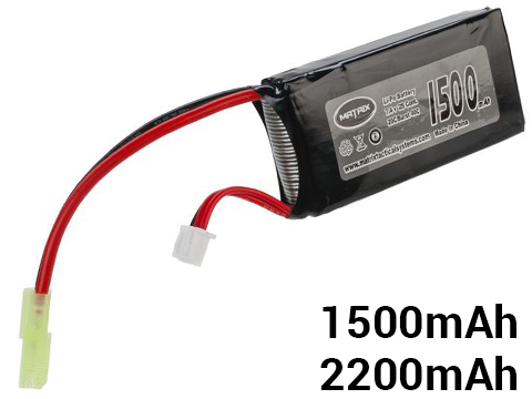 Matrix High Performance 7.4V PEQ Type Airsoft LiPo Battery (Configuration: 1500mAh / 20C / Small Tamiya)