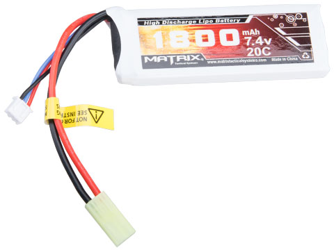 Matrix High Performance 7.4V Brick Type Airsoft LiPo Battery (Configuration: 1800mAh / 15C / Small Tamiya)