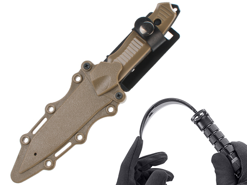 Matrix Aggressor 141 Type Rubber Training Knife w/ Hardshell Sheath Airsoft Movie Prop (Color: Tan)