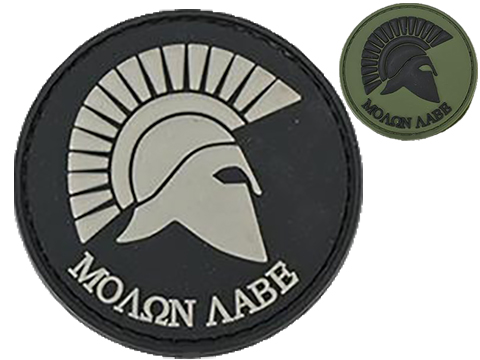 Matrix Spartan: Molon Labe PVC Hook and Loop IFF Patch (Color: Black)