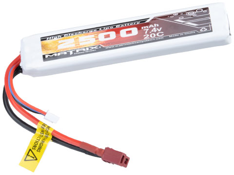 Matrix High Performance 7.4V Stick Type Airsoft LiPo Battery (Model: 2500mAh / 20C / Deans)