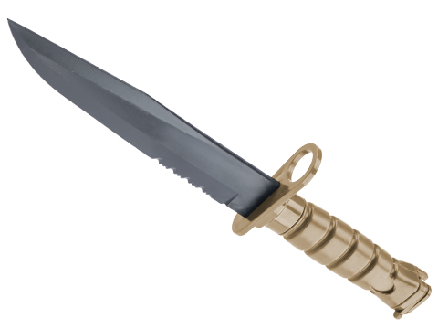 S&T M10 Style Rubber Training Bayonet w/ Sheath (Color: Tan)