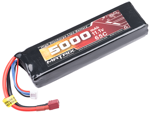 Matrix High Performance 11.1V Brick Type Airsoft LiPo Battery (Model: 5000mAh - 65C / For Deans / T-Plug Connector)