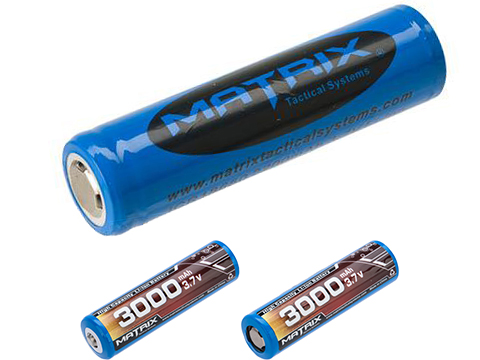 Matrix 3.7V 18650 Rechargeable Battery for Tactical Flashlights 