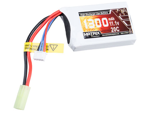 Matrix High Performance 11.1V PEQ Type Airsoft LiPo Battery (Model: 1300mAh - 20C / Small Tamiya)