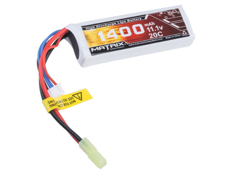 Matrix High Performance 11.1V Brick Type Airsoft LiPo Battery (Model: 1400mAh - 20C / Small Tamiya)