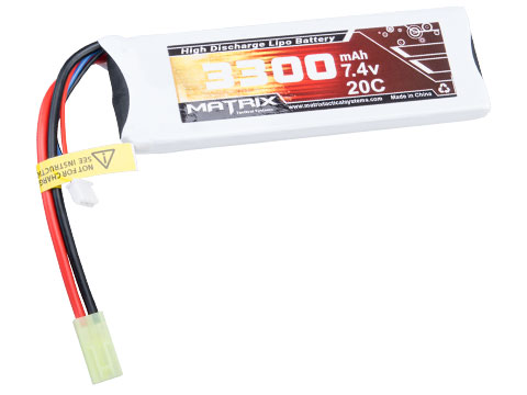 Matrix High Performance 7.4V Brick Type Airsoft LiPo Battery (Configuration: 3300mAh / 20C / Small Tamiya)