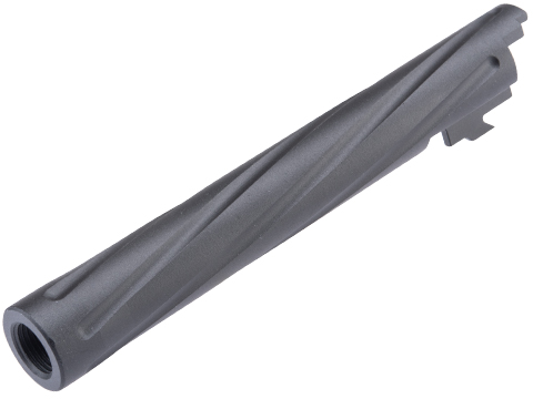 Matrix Custom Outer Barrel for Hi-CAPA 5.1 Gas Blowback Airsoft Pistols (Color: Black / Full Spiral)