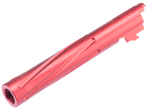 Matrix Custom Outer Barrel for Hi-CAPA 5.1 Gas Blowback Airsoft Pistols (Color: Red / Partial Spiral)