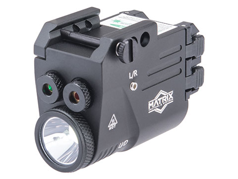 Matrix Max-Luminous Weapon Mount Combat Flashlight (Model: L53A10 Compact w/ Red & Green Laser)