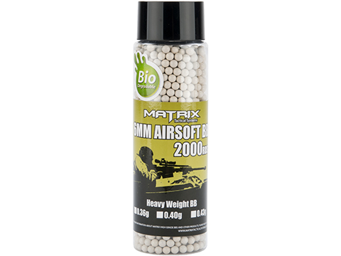 Matrix Match Grade Heavy Weight Plant-Based 6mm High Performance BBs - 2000 Rounds (Weight: .40g / PB)