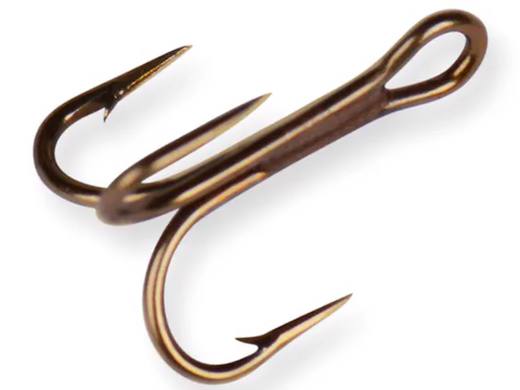 Mustad O'Shaughnessy Treble Fishing Hook (Model: Bronze / 18)