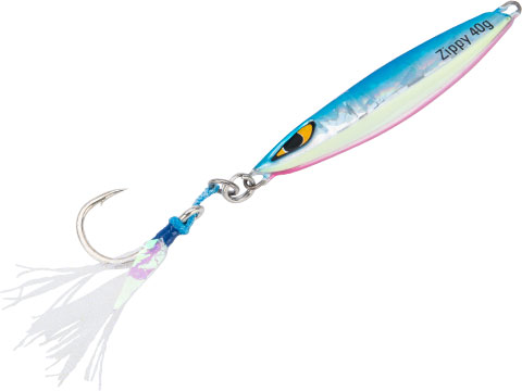 Mustad Zippy Jig Long Distance Casting Fishing Lure (Color: Blue Red Chrome / 80g)