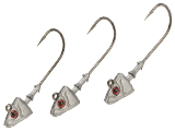 Mustad Shad/Darter Head 1/2 OZ 2X Strong 2XL - Pack of 3 (Color: Plain with Red Eyes / Size 4/0)