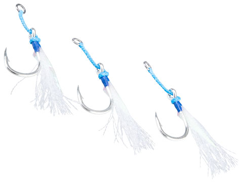 Mustad Ocean Crystal Jigging Assist Rig (Size: 9/0 / Blue w/ Flash & Ring)