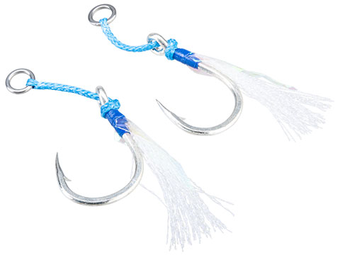 Mustad Ocean Crystal Jigging Assist Rig (Size: 7/0 / Blue w/ Flash & Ring)