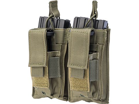 VISM by NcSTAR MOLLE Double Kangaroo M16 & Pistol Mag Pouch (Color: OD Green)