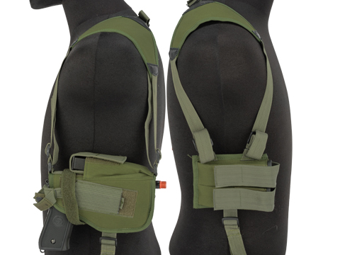 Universal Tactical Shoulder Holster with Dual Magazine Pouch (Color: OD Green)
