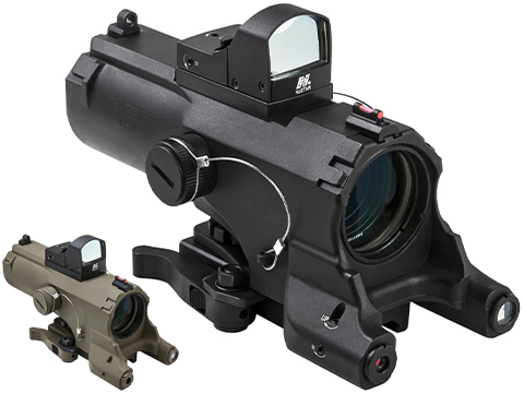 NcStar / VISM ECO 4x34 Scope w/ Green Laser, Nav LED, and Blue Illuminated Reticle and Micro Dot (Color: Black / Urban Tactical Reticle)