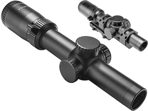 NcSTAR Shooter Series Low Power Variable 1-6x24 Red / Green Illuminated Rifle Scope (Model: Performance Pack / Black)