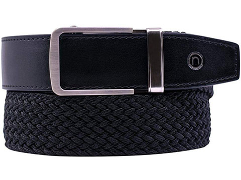 NexBelt PreciseFit Classic Micro Adjustment Ratcheting Braided Belt (Color: Black w/ Chrome Buckle)