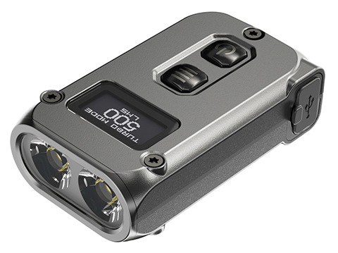 NiteCore TINI 2 500 Lumen USB-C Rechargeable Dual Core Rechargeable Keychain Flashlight (Color: Gray)