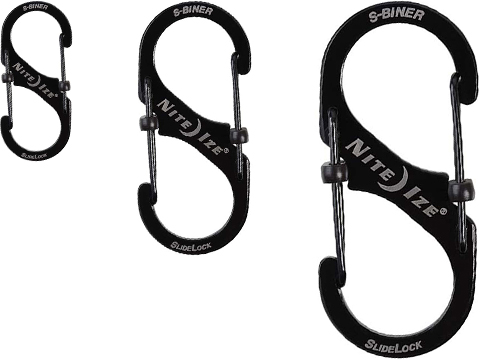 Nite Ize S-Biner� SlideLock� Stainless Steel Carabiner (Size: #2, #3, #4 / Black)