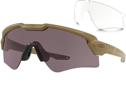 Oakley SI Ballistic M Frame Alpha Shooting Glasses (Color: Terrain Tan / Prizm Grey, Clear Lenses)