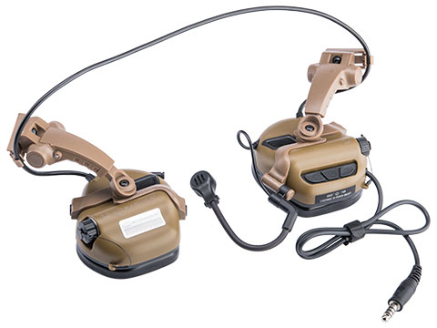 Earmor M32X Mark 3 Tactical Communications Headset for FAST Style ARC Rails (Color: Coyote Brown)