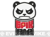 Epik Panda Logo PVC Rubber Hook and Loop Morale Patch - Black / White / Red