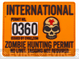 Evike.com Zombie Hunting Permit PVC Hook & Loop Patch
