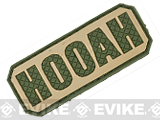 PVC Hook and Loop IFF Patch - Hooah - OD / Tan