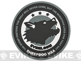 PVC Sheep Dog Hook and Loop Patch - Black